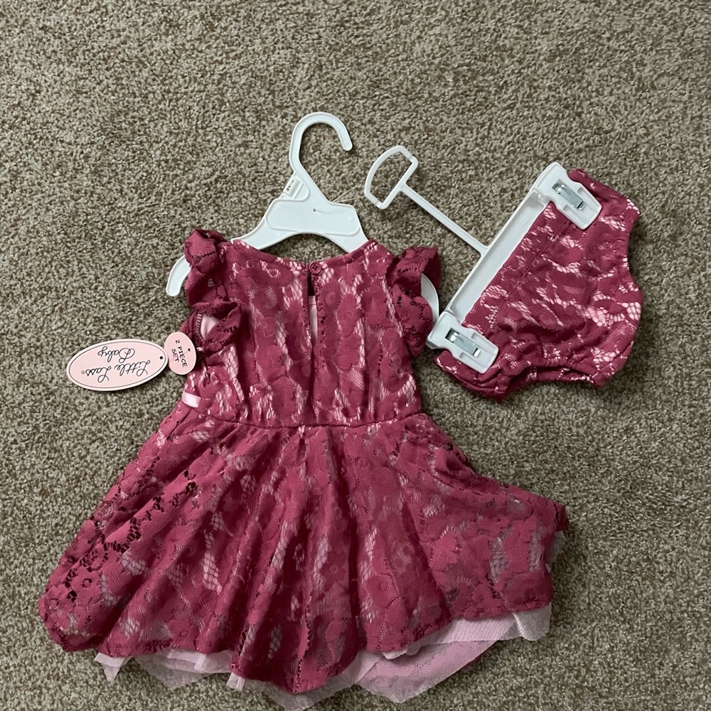 Baby girl party dress with bloomers